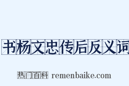 书杨文忠传后反义词是什么意思的图片
